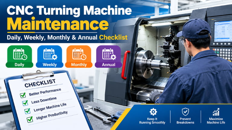 CNC Turning Machine Maintenance Daily, Weekly, Monthly & Annual Checklist